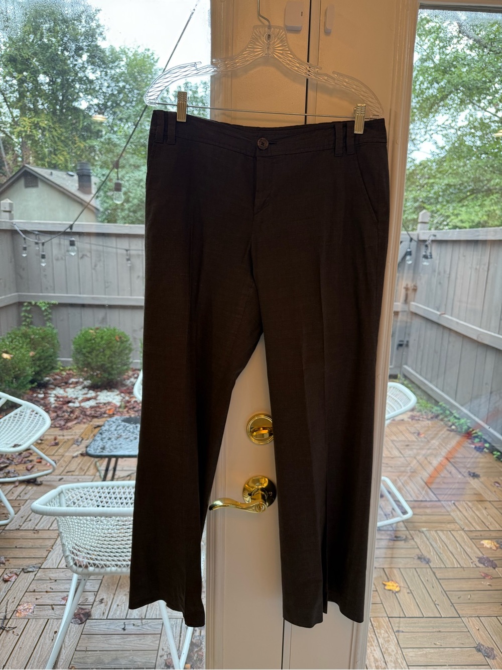 Banana Republic Dark Brown Linen Pants - Straight Leg